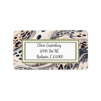 Marbleized Leopard Pattern Personalized Label