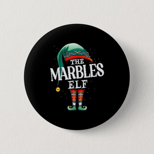 Marbles Elf Christmas Group Xmas Pajama Party  2 Inch Round Button (Front)