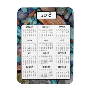 Marbles et pierres Magnet Calendrier 2018