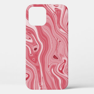 Marbling Art: Red Abstract Elegance. iPhone 12 Case