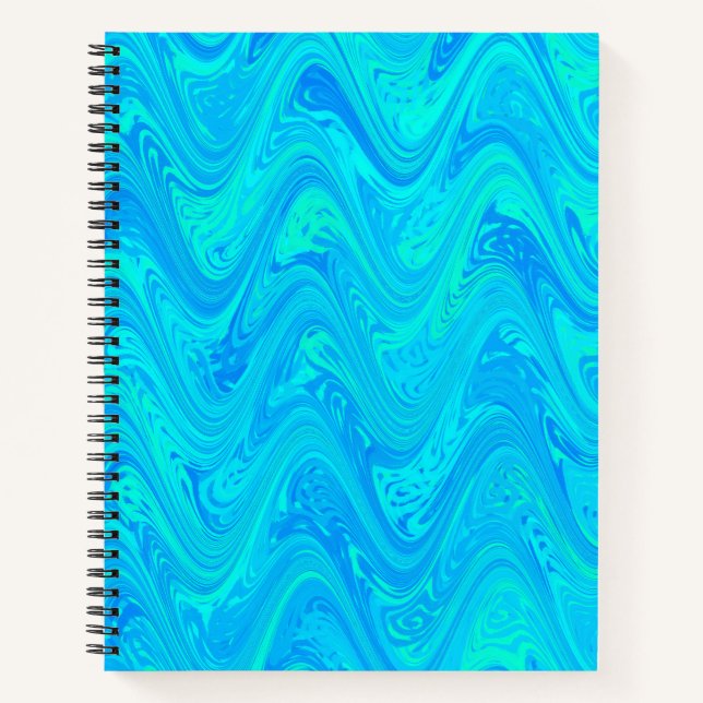 Marbling Blue Green Pattern Notebook (Front)