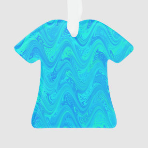 Marbling Blue Green Pattern Ornament