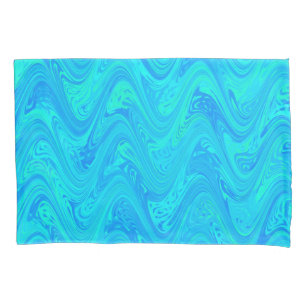 Marbling Blue Green Pattern Pillowcase
