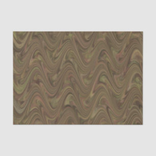 Marbling Brown Green Pattern Tissue Paper