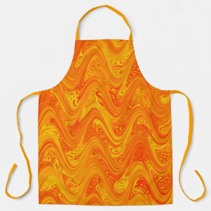 Marbling Orange Yellow Red Pattern Apron
