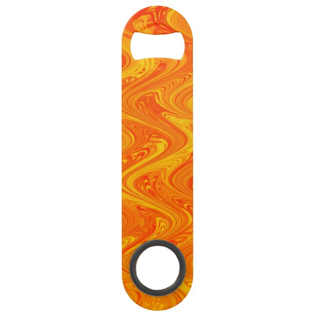 Marbling Orange Yellow Red Pattern Bar Key (Front)