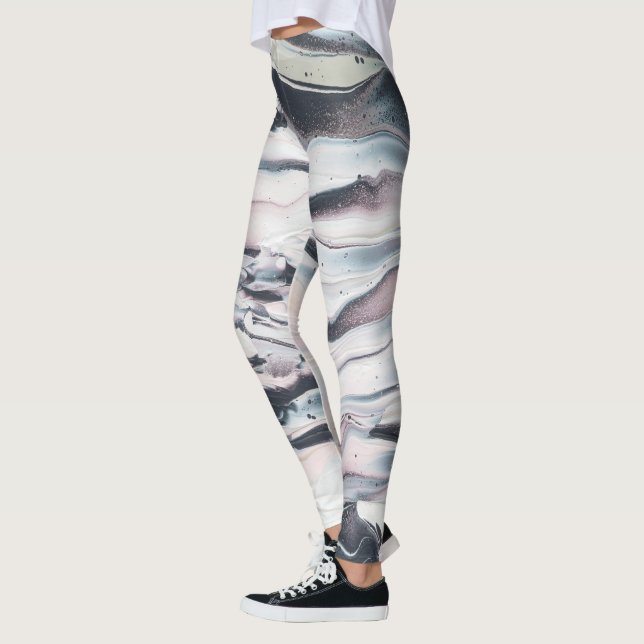 Marbling V Crop Leggings (Left)