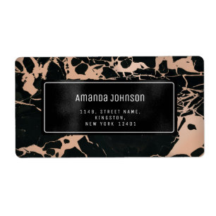 Marbre Abstrait Black Metal Rose RSVP Abstrait VIP
