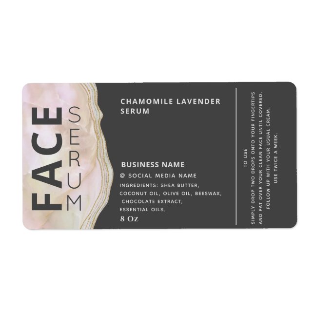 Marbre agate professionnel gris visage sérum (Devant)