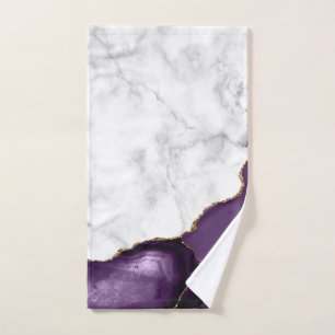 Marbre blanc Agate violet Or Parties scintillant s