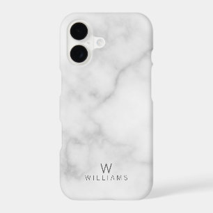 Marbre blanc avec monogramme personnalisé et nom