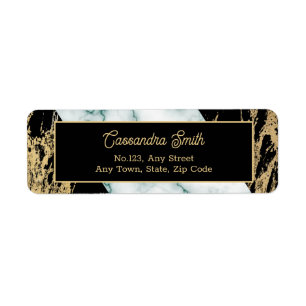 Marbre blanc Chic Gold Paint Texture Anniversaire