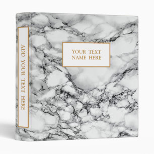 Marbre blanc Classeur personnalisé avec texte pers