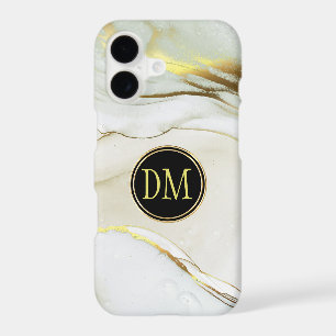 Marbre blanc Cloud Gold Lace Monogramme