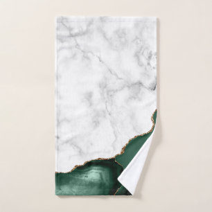 Marbre Blanc Doré Agate Vert Emeraude
