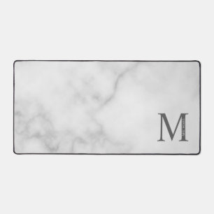 Marbre blanc Monogramme personnalisé et nom