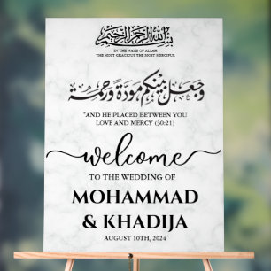 Marbre blanc Nikah Mariage musulman Bienvenue