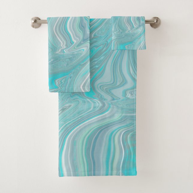 Marbre blanc Turquoise Art Abstrait (En situation)