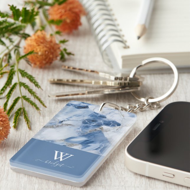 marbre bleu abstrait motif côtier (Devant droit)