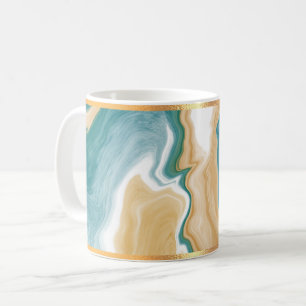 Marbre bleu et Mug de café doré