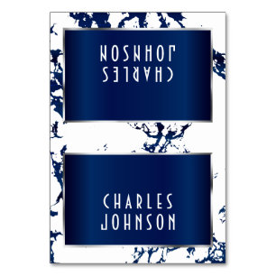 Marbre bleu marine, blanc et argent - Cartes de li