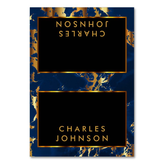 Marbre bleu profond et or - Cartes de place (Par défaut)