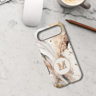 Marbre Brun Or Monogram Luxe Design Abstrait