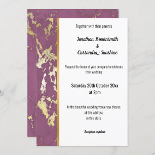 MARBRE CLASSIQUE PURPLE GOLD TRIM INVITATION