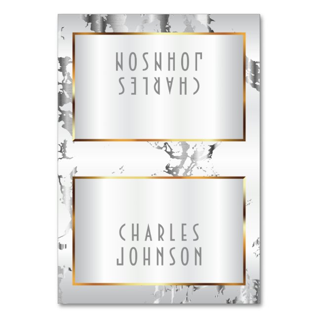 Marbre d'argent, Or et Satin blanc - Cartes de pla (Par défaut)