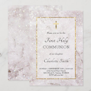 marbre élégant First Communion Invitation