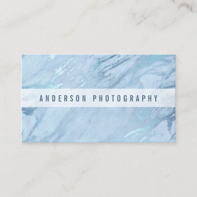 Marbre émeraude bleu élégant | CARTE DE VISITE (Devant)