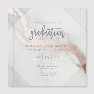MARBRE ET OR ROSE INVITATION POSTCAR