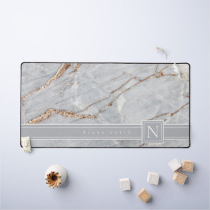 Marbre étincelant Monogramme Cuivre gris chaud ID6