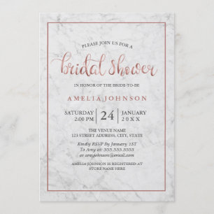 marbre Faux rose or nuptiale douche Invitation
