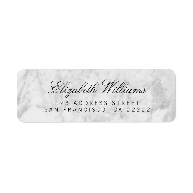 Marbre gris blanc Étiquettes d'adresse de retour (Devant)
