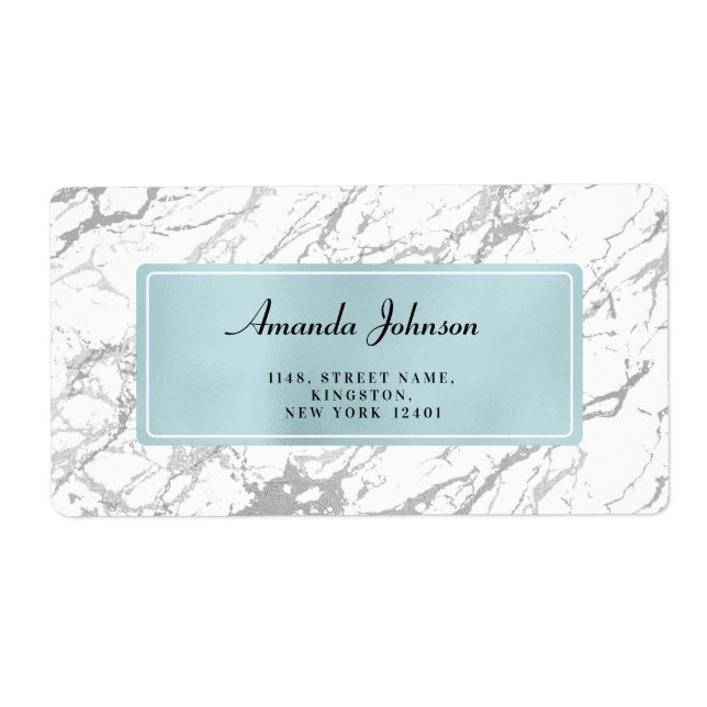Marbre gris bleu Argent Retourner l'adresse Étique (Devant)