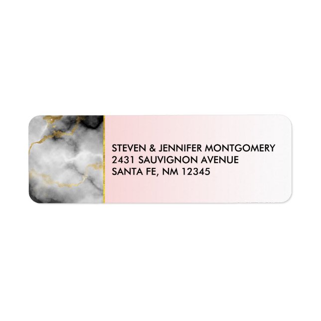 Marbre gris lisse moderne avec ruban or (Devant)