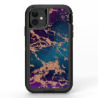 Marbre Luxe Moody | Violet foncé et or rose sarcel