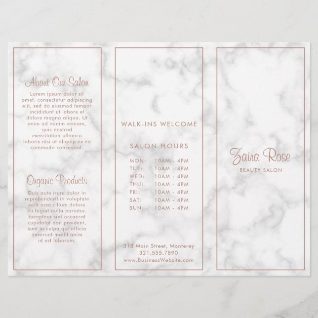 Marbre moderne Elégante Business Trifold Brochure (Devant)