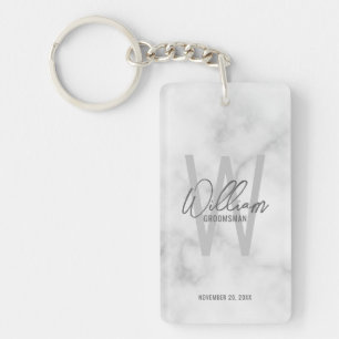 Marbre moderne Script Personnalisé Groomsmen