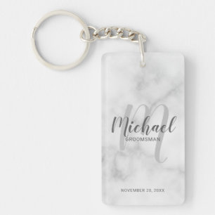 Marbre moderne Script Personnalisé Groomsmen