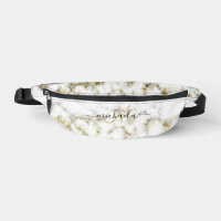 Marbre noir blanc or scintillement bling Monogramm