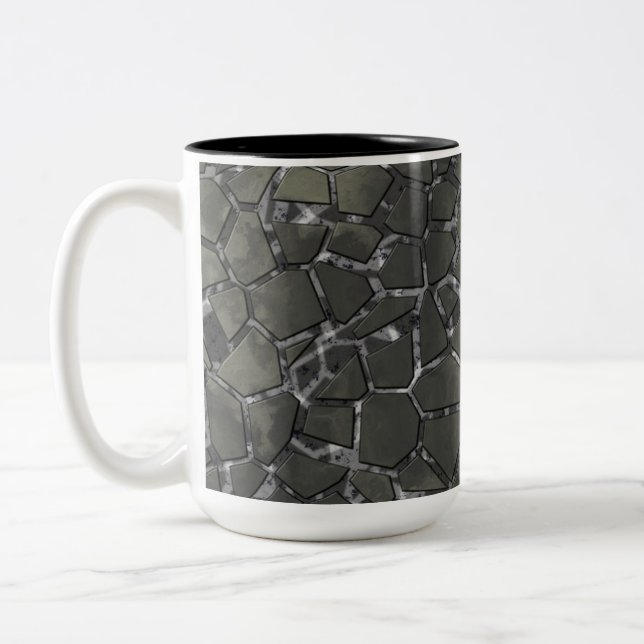 Marbre noir Mosaic verre Motif Mug (Gauche)