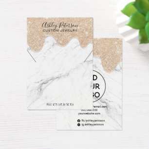 Marbre or parties scintillant gouttes bijoux colli