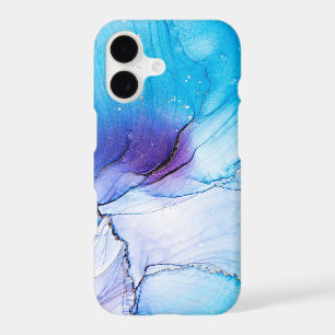 Marbre Or Violet Bleu Moderne à l'Encre Alcoolique
