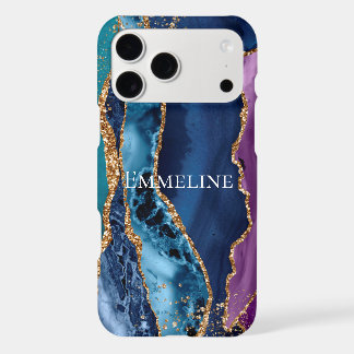 Marbre Pailleté Turquoise Violet Bleu Or