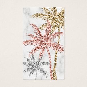 Marbre Palm Tree Feuilles Tri Gold Parties scintil