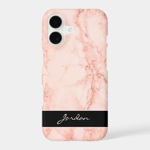 Marbre poli rose corail avec nom