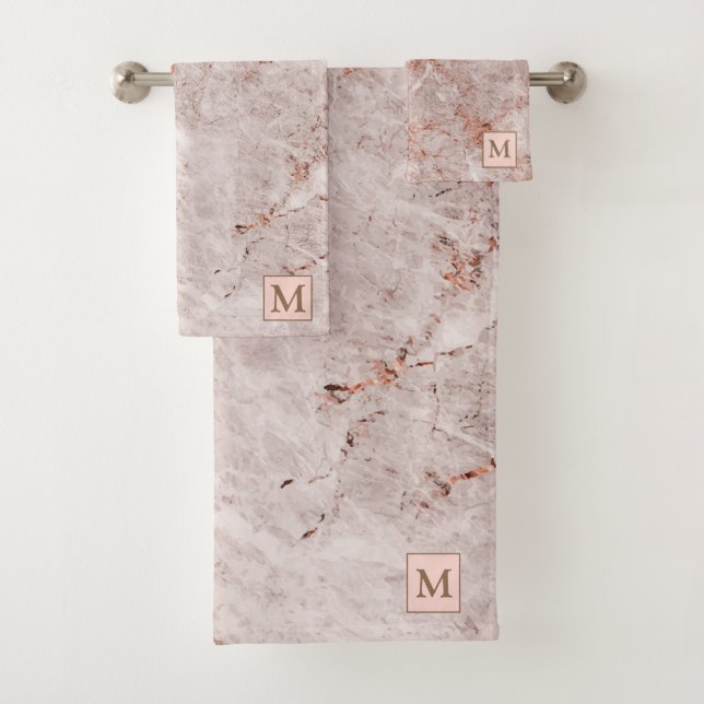 Marbre rose clair de luxe Monogramme (En situation)