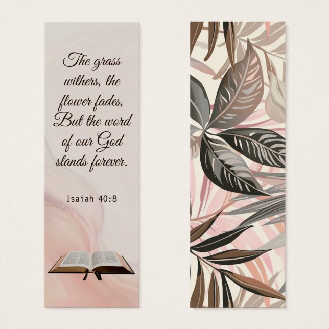 Marbre rose Floral Élégant Écriture Bible Verse (Devant & derrière)